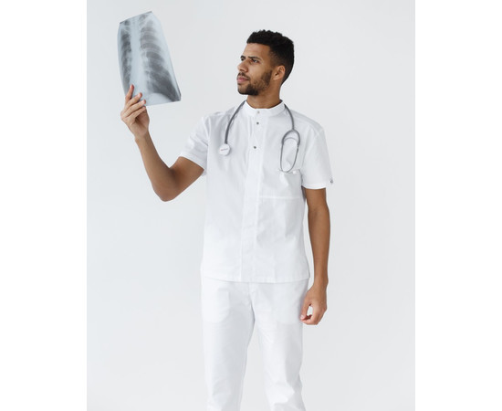Зображення 7 Медичний костюм чоловічий Бостон білий р. 46, "БІЛИЙ ХАЛАТ" 129-324-679, Розмір: 46, Цвет: білий