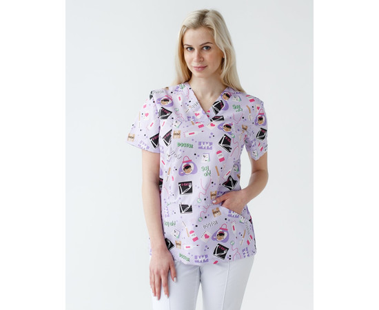 Зображення 8 Медичний костюм з принтом жіночий Топаз Laboratory white р. 42, "БІЛИЙ ХАЛАТ" 137-324-775, Розмір: 42, Цвет: laboratory white