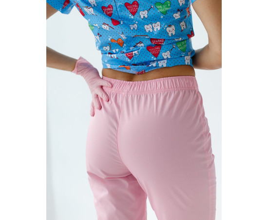 Изображение 8 Медицинский костюм с принтом женский Топаз Teeth blue р. 50, "БЕЛЫЙ ХАЛАТ" 138-376-619, Размер: 50, Цвет: teeth blue