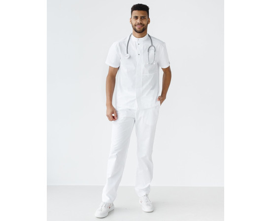 Зображення 8 Медичний костюм чоловічий Бостон білий р. 52, "БІЛИЙ ХАЛАТ" 129-324-679, Розмір: 52, Цвет: білий