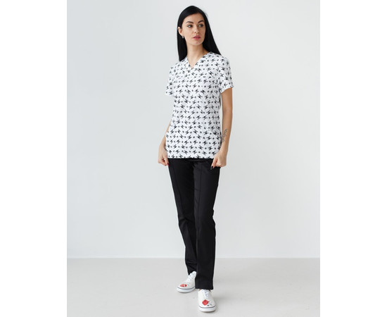 Изображение 9 Медицинский костюм с принтом женский Топаз черепа белые р. 50, "БЕЛЫЙ ХАЛАТ" 138-321-666, Размер: 50, Цвет: черепа белые