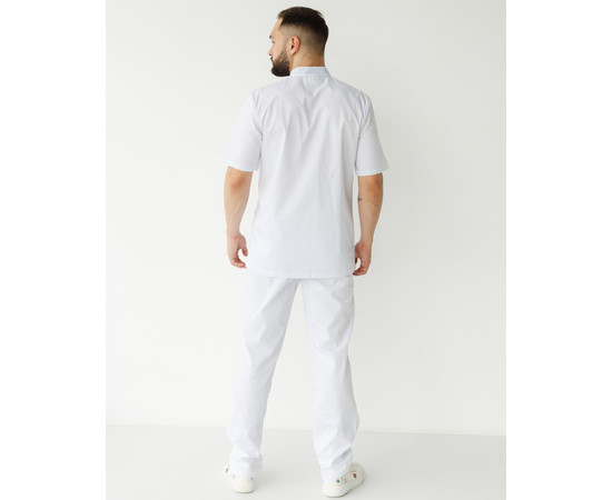 Изображение 2 Медицинский костюм мужской Лондон белый-голубой р. 46, "БЕЛЫЙ ХАЛАТ" 133-372-679, Размер: 46, Цвет: белый-голубой