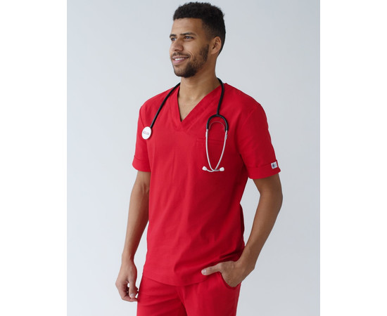 Изображение 3 Медицинский костюм мужской Марсель красный р. 54, "БЕЛЫЙ ХАЛАТ" 353-339-708, Размер: 54, Цвет: красный