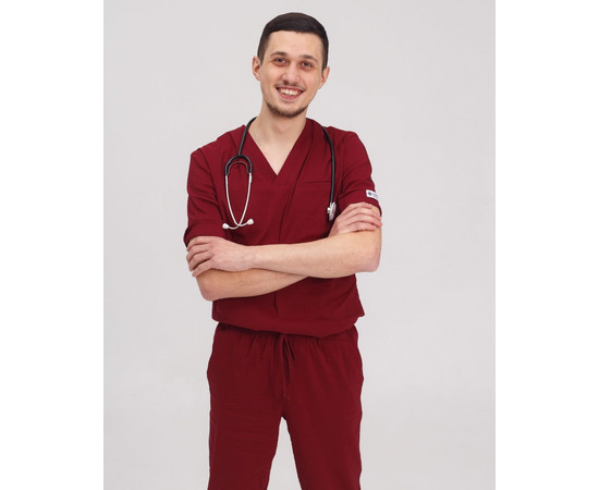 Зображення 3 Медичний костюм чоловічий Марсель марсала р. 48, "БІЛИЙ ХАЛАТ" 353-326-708, Розмір: 48, Цвет: марсала