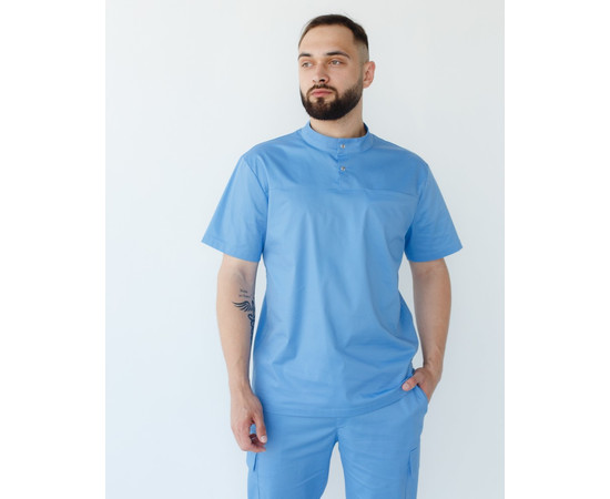 Зображення 3 Медичний костюм чоловічий Денвер блакитний р. 50, "БІЛИЙ ХАЛАТ" 404-333-679, Розмір: 50, Цвет: блакитний