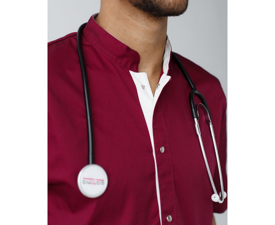 Зображення 4 Медичний костюм чоловічий Лондон марсала-шампань р. 52, "БІЛИЙ ХАЛАТ" 133-355-679, Розмір: 52, Цвет: марсала-шампань