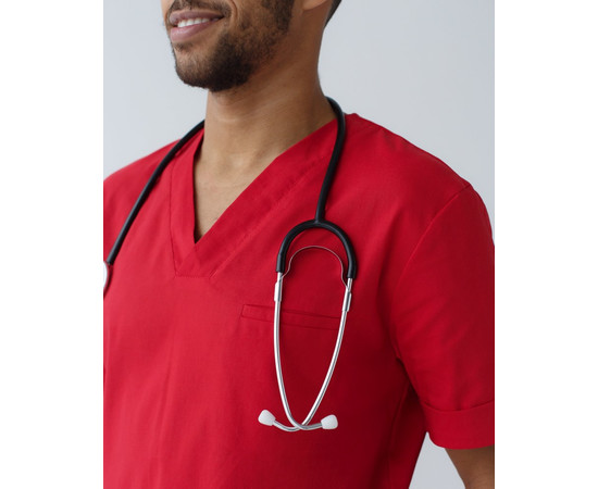 Зображення 4 Медичний костюм чоловічий Марсель червоний р. 46, "БІЛИЙ ХАЛАТ" 353-339-708, Розмір: 46, Цвет: червоний