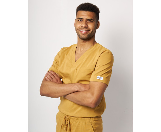 Изображение 4 Медицинский костюм мужской Марсель горчичный р. 50, "БЕЛЫЙ ХАЛАТ" 353-395-708, Размер: 50, Цвет: горчичный