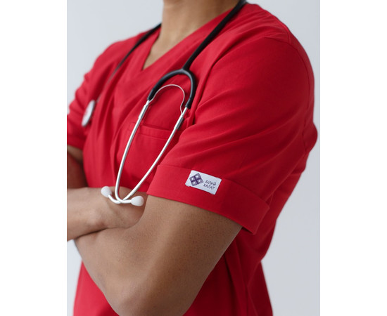 Зображення 5 Медичний костюм чоловічий Марсель червоний р. 46, "БІЛИЙ ХАЛАТ" 353-339-708, Розмір: 46, Цвет: червоний