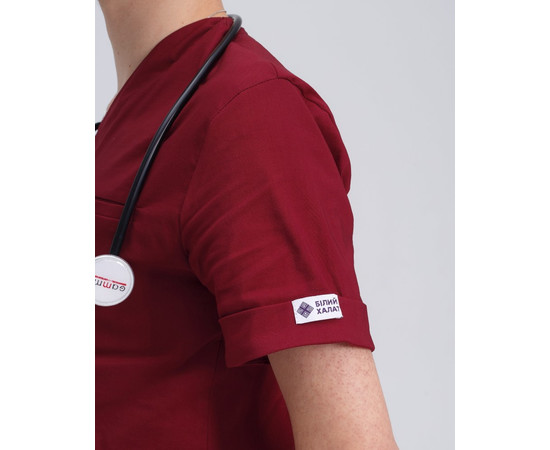 Изображение 5 Медицинский костюм мужской Марсель марсала р. 54, "БЕЛЫЙ ХАЛАТ" 353-326-708, Размер: 54, Цвет: марсала