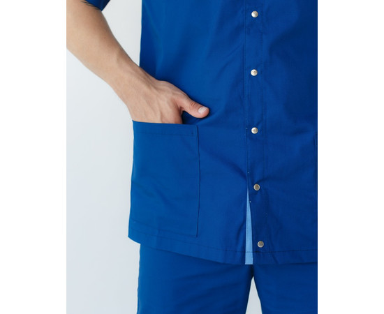 Изображение 5 Медицинский костюм мужской Лондон синий-голубой р. 54, "БЕЛЫЙ ХАЛАТ" 133-361-679, Размер: 54, Цвет: синий-голубой