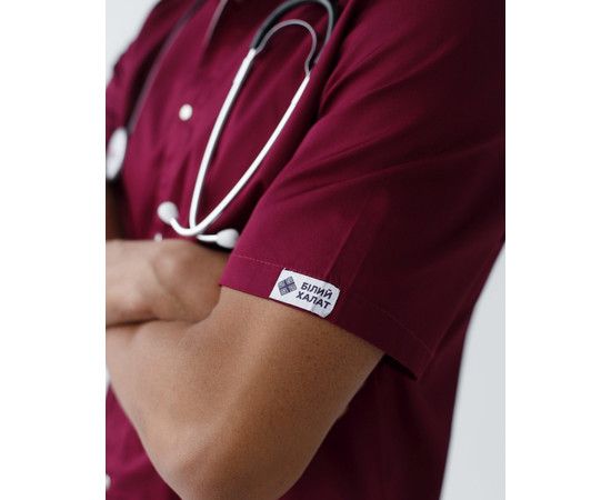 Зображення 5 Медичний костюм чоловічий Лондон марсала-шампань р. 54, "БІЛИЙ ХАЛАТ" 133-355-679, Розмір: 54, Цвет: марсала-шампань