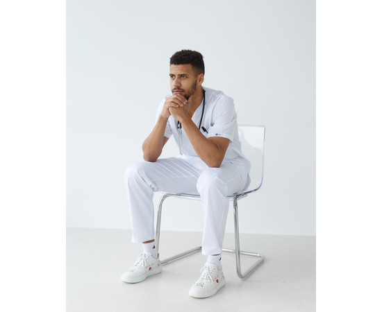 Зображення 6 Медичний костюм чоловічий Граніт білий р. 48, "БІЛИЙ ХАЛАТ" 130-324-710, Розмір: 48, Цвет: білий