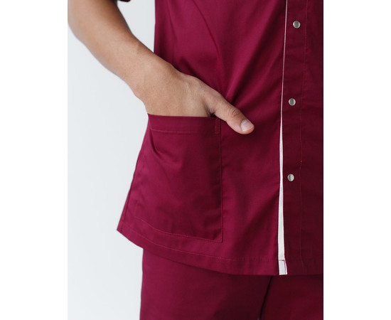 Зображення 6 Медичний костюм чоловічий Лондон марсала-шампань р. 48, "БІЛИЙ ХАЛАТ" 133-355-679, Розмір: 48, Цвет: марсала-шампань