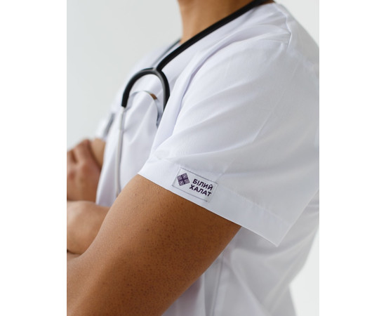 Зображення 6 Медичний костюм чоловічий Мілан білий р. 50, "БІЛИЙ ХАЛАТ" 134-324-708, Розмір: 50, Цвет: білий