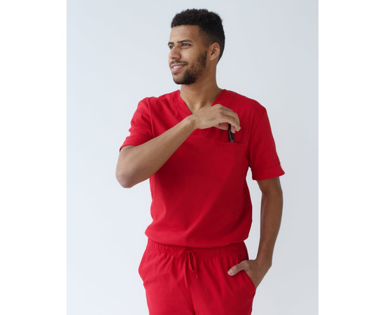 Зображення 7 Медичний костюм чоловічий Марсель червоний р. 46, "БІЛИЙ ХАЛАТ" 353-339-708, Розмір: 46, Цвет: червоний