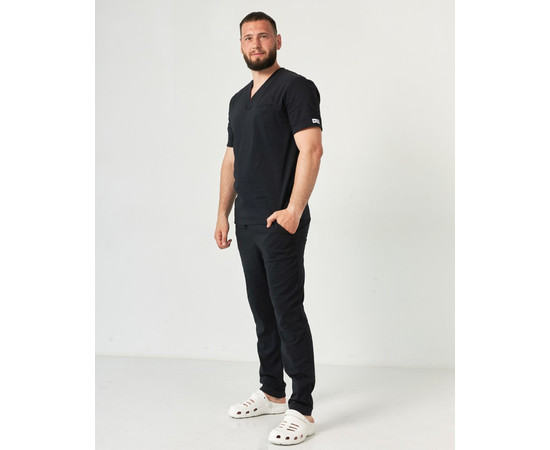 Изображение 9 Медицинский костюм мужской Марсель черный р. 46, "БЕЛЫЙ ХАЛАТ" 353-321-708, Размер: 46, Цвет: черный