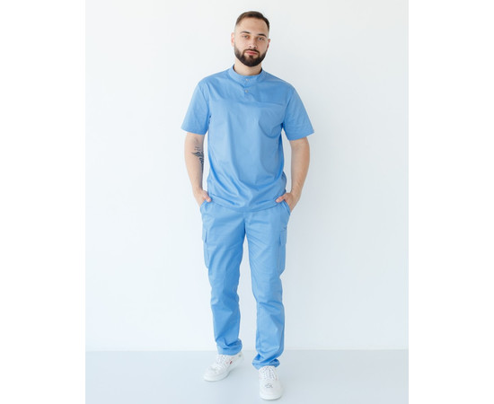 Зображення 9 Медичний костюм чоловічий Денвер блакитний р. 48, "БІЛИЙ ХАЛАТ" 404-333-679, Розмір: 48, Цвет: блакитний