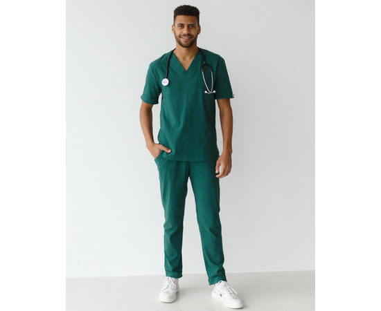 Изображение 9 Медицинский костюм мужской Марсель зеленый р. 50, "БЕЛЫЙ ХАЛАТ" 353-350-708, Размер: 50, Цвет: зеленый
