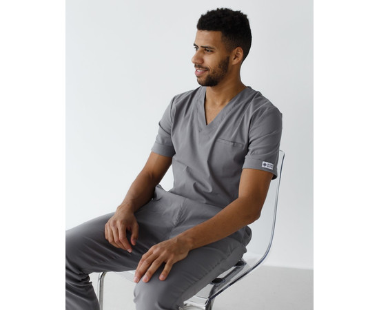 Изображение 3 Медицинский костюм мужской Марсель серый р. 52, "БЕЛЫЙ ХАЛАТ" 353-328-708, Размер: 52, Цвет: серый