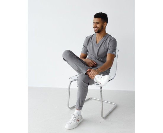 Изображение 8 Медицинский костюм мужской Марсель серый р. 50, "БЕЛЫЙ ХАЛАТ" 353-328-708, Размер: 50, Цвет: серый