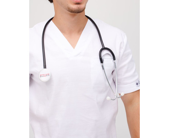 Изображение 3 Медицинский костюм мужской Марсель белый р. 52, "БЕЛЫЙ ХАЛАТ" 353-324-708, Размер: 52, Цвет: белый