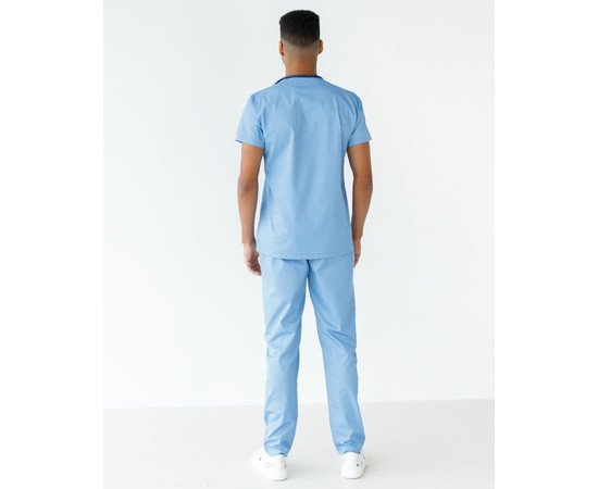 Зображення 2 Медичний костюм чоловічий Мілан блакитний р. 46, "БІЛИЙ ХАЛАТ" 134-333-708, Розмір: 46, Цвет: блакитний