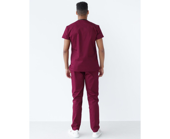 Зображення 2 Медичний костюм чоловічий Мілан марсала р. 48, "БІЛИЙ ХАЛАТ" 134-326-708, Розмір: 48, Цвет: марсала