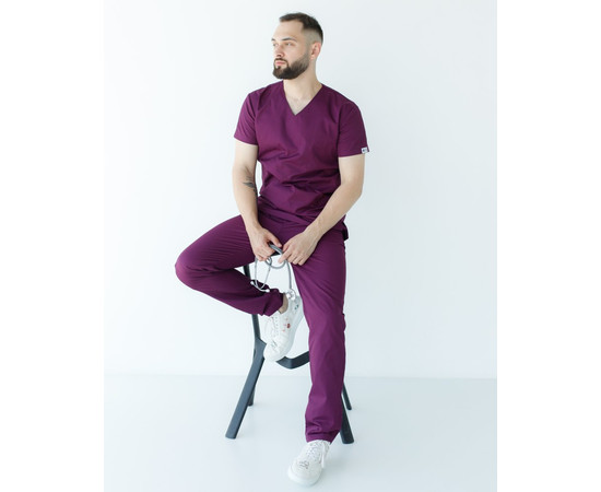 Изображение 2 Медицинский костюм мужской Милан фиолетовый р. 50, "БЕЛЫЙ ХАЛАТ" 134-335-708, Размер: 50, Цвет: фиолетовый