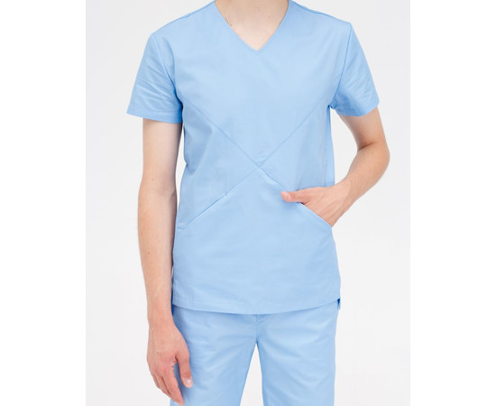 Зображення 4 Медичний костюм чоловічий Мілан світло-блакитний р. 54, "БІЛИЙ ХАЛАТ" 134-436-758, Розмір: 54, Цвет: світло блакитний