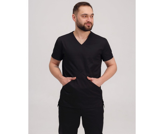 Зображення 4 Медичний костюм чоловічий Мілан чорний р. 46, "БІЛИЙ ХАЛАТ" 134-321-708, Розмір: 46, Цвет: чорний