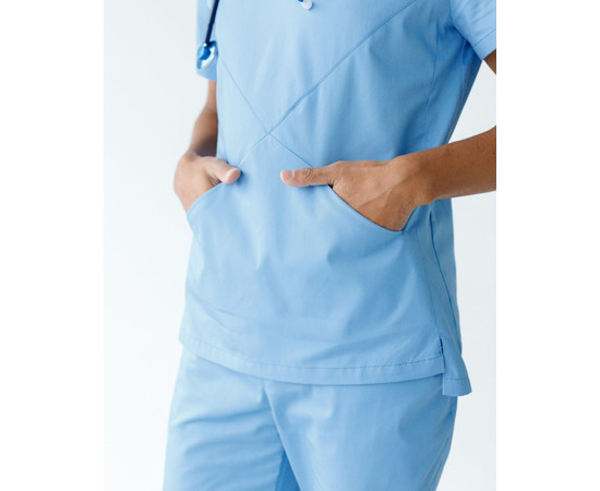 Зображення 4 Медичний костюм чоловічий Мілан блакитний р. 46, "БІЛИЙ ХАЛАТ" 134-333-708, Розмір: 46, Цвет: блакитний