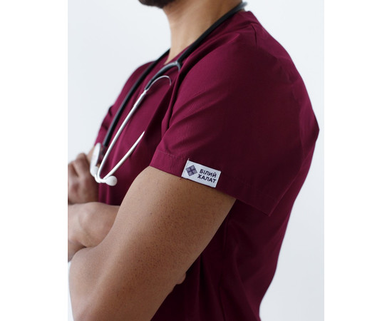 Зображення 5 Медичний костюм чоловічий Мілан марсала р. 46, "БІЛИЙ ХАЛАТ" 134-326-708, Розмір: 46, Цвет: марсала