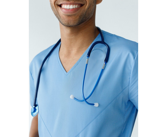 Изображение 5 Медицинский костюм мужской Милан голубой р. 54, "БЕЛЫЙ ХАЛАТ" 134-333-708, Размер: 54, Цвет: голубой