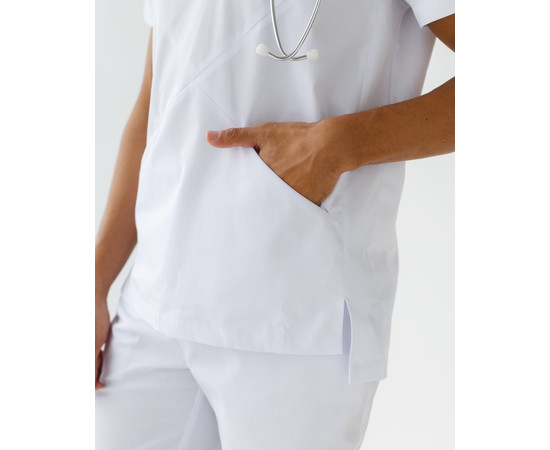 Зображення 5 Медичний костюм чоловічий Мілан білий р. 56, "БІЛИЙ ХАЛАТ" 134-324-708, Розмір: 56, Цвет: білий