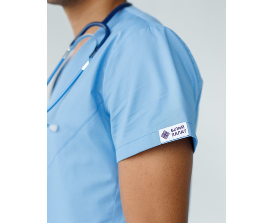 Зображення 6 Медичний костюм чоловічий Мілан блакитний р. 46, "БІЛИЙ ХАЛАТ" 134-333-708, Розмір: 46, Цвет: блакитний