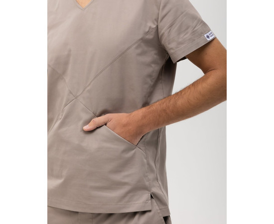 Зображення 7 Медичний костюм чоловічий Мілан мокко р. 52, "БІЛИЙ ХАЛАТ" 134-421-708, Розмір: 52, Цвет: моко