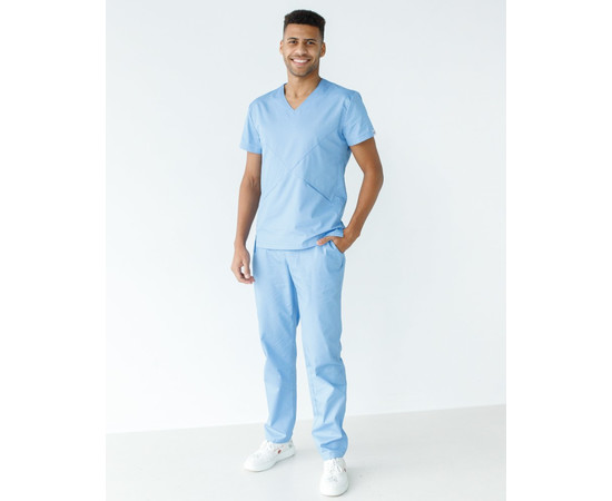 Зображення 7 Медичний костюм чоловічий Мілан блакитний р. 56, "БІЛИЙ ХАЛАТ" 134-333-708, Розмір: 56, Цвет: блакитний