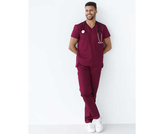 Зображення 8 Медичний костюм чоловічий Мілан марсала р. 56, "БІЛИЙ ХАЛАТ" 134-326-708, Розмір: 56, Цвет: марсала