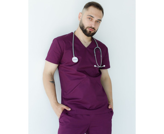 Изображение 10 Медицинский костюм мужской Милан фиолетовый р. 50, "БЕЛЫЙ ХАЛАТ" 134-335-708, Размер: 50, Цвет: фиолетовый