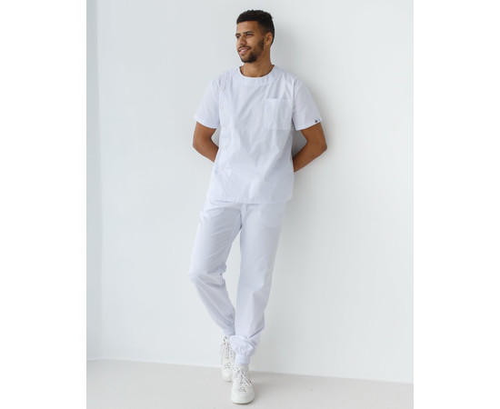 Зображення 9 Медичний костюм чоловічий Техас білий р. 46, "БІЛИЙ ХАЛАТ" 136-324-677, Розмір: 46, Цвет: білий