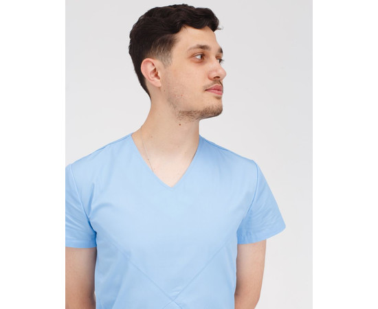 Изображение 6 Медицинский костюм мужской Милан светло-голубой р. 56, "БЕЛЫЙ ХАЛАТ" 134-436-758, Размер: 56, Цвет: светло-голубой