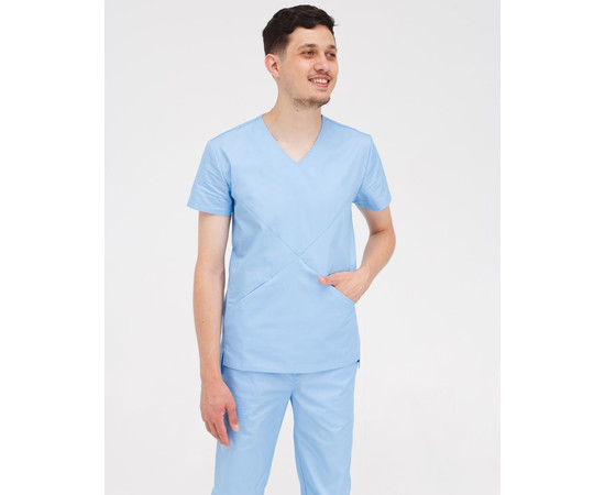 Зображення 3 Медичний костюм чоловічий Мілан світло-блакитний р. 48, "БІЛИЙ ХАЛАТ" 134-436-758, Розмір: 48, Цвет: світло блакитний