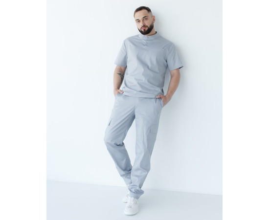 Изображение 2 Медицинский костюм мужской Денвер серый +SIZE р. 62, "БЕЛЫЙ ХАЛАТ" 447-328-679, Размер: 62, Цвет: серый