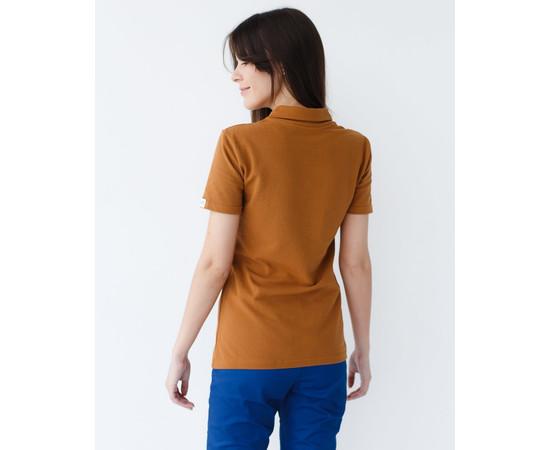 Изображение 2 Медицинское поло женское карамель р. XL, "БЕЛЫЙ ХАЛАТ" 147-418-677, Размер: XL, Цвет: песочный-шоколадный