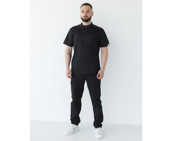 Зображення 2 Медичний костюм чоловічий Денвер чорний +SIZE р. 64, "БІЛИЙ ХАЛАТ" 447-321-679, Розмір: 64, Цвет: чорний