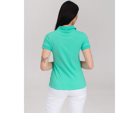 Зображення 2 Медичне поло жіноче ментол з вишивкою Губи р. L, "БІЛИЙ ХАЛАТ" 147-441-635, Розмір: L, Цвет: ментол