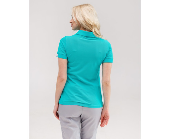 Зображення 3 Медичне поло жіноче м'ятне з вишивкою Губи р. M, "БІЛИЙ ХАЛАТ" 147-332-635, Розмір: M, Цвет: м'ятний