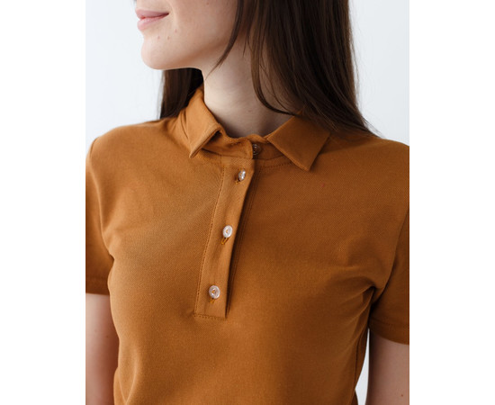 Изображение 3 Медицинское поло женское карамель р. S, "БЕЛЫЙ ХАЛАТ" 147-418-677, Размер: S, Цвет: песочный-шоколадный