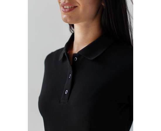 Изображение 3 Медицинское поло женское черное р. XL, "БЕЛЫЙ ХАЛАТ" 147-321-677, Размер: XL, Цвет: черный